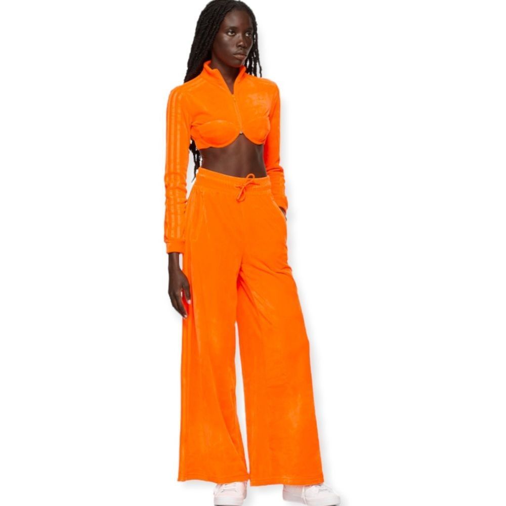 Jeremy Scott X Adidas Velour women’s track pants neon orange size L